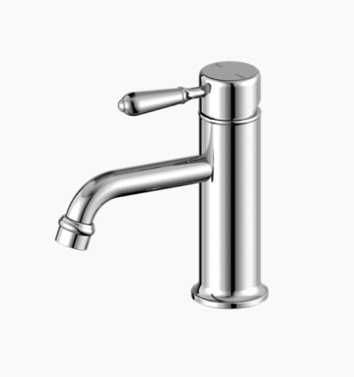 NERO YORK STRAIGHT BASIN MIXER WITH METAL LEVER