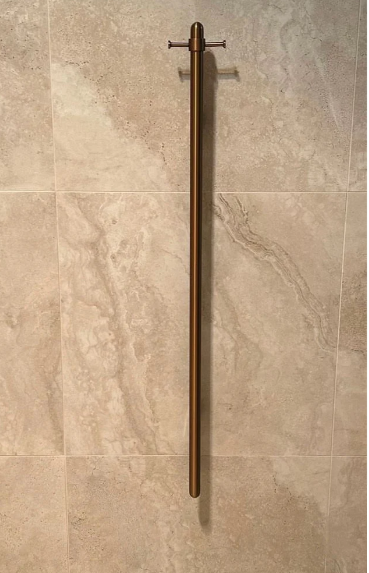 Meir Heated Vertical Towel Rail - Lustre Bronze