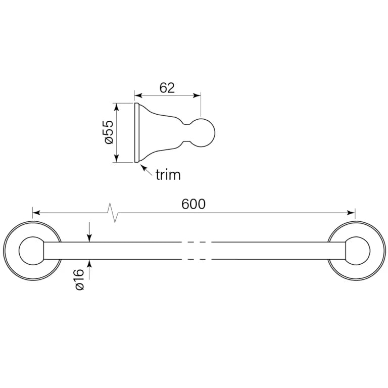 Faucet Strommen Cascade Towel Rail Single 900