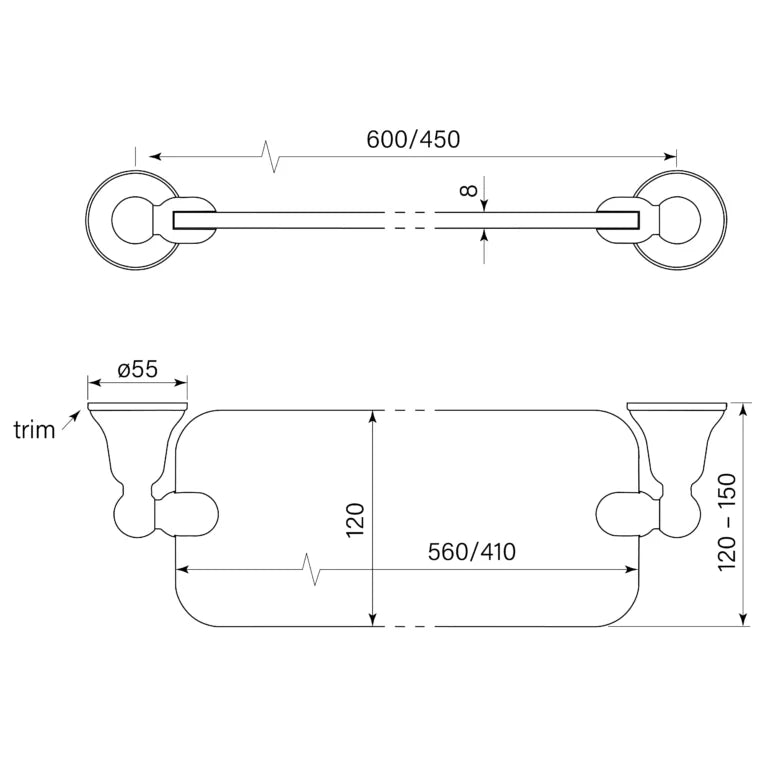 Faucet Strommen Cascade Glass Shelf 600