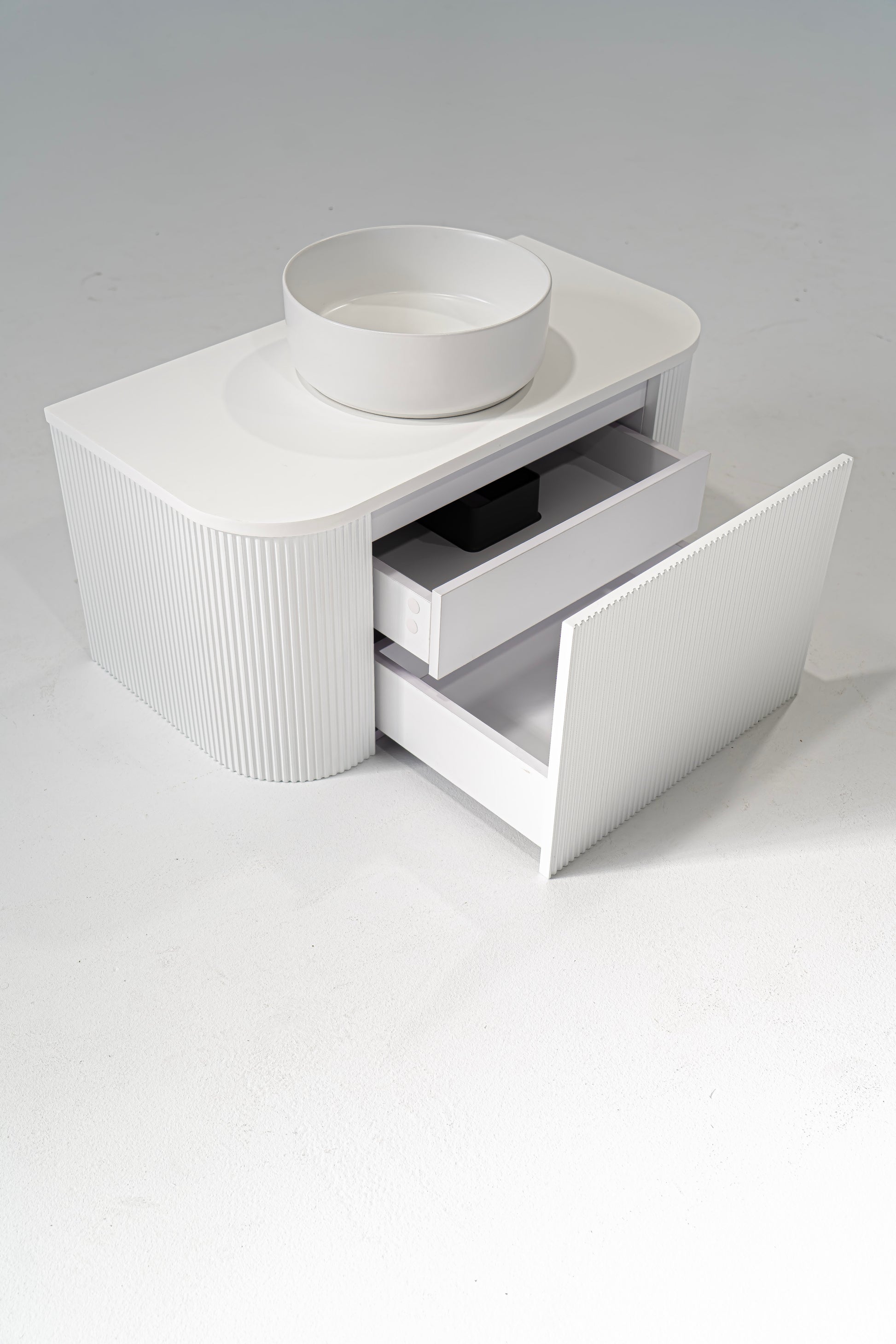 Portofino White Flute Vanity Unit