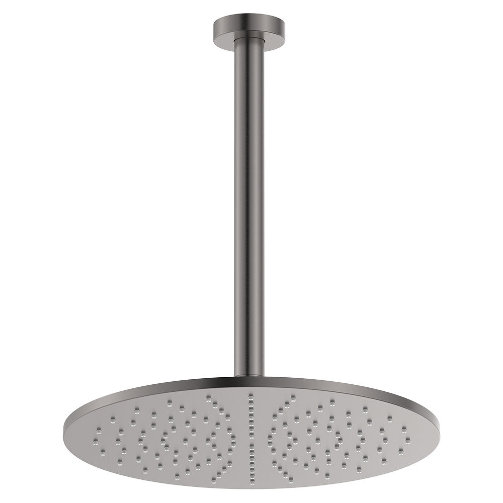 Fienza Empire Slim Ceiling Shower 300mm Head 350mm Drop Gun Metal