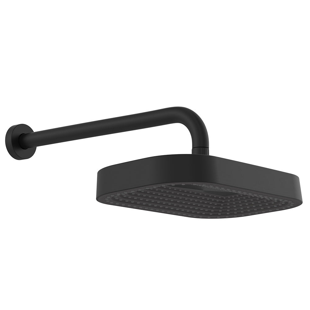 Fienza Kuro Shower Arm Set Soft Square Head Matte Black