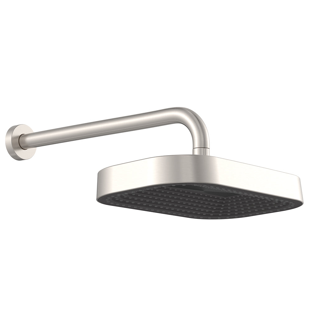 Fienza Kuro Shower Arm Set Soft Square Head Brushed Nickel