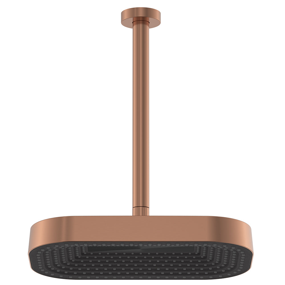 Fienza Kuro Shower Dropper Set Soft Square Head Brushed Copper