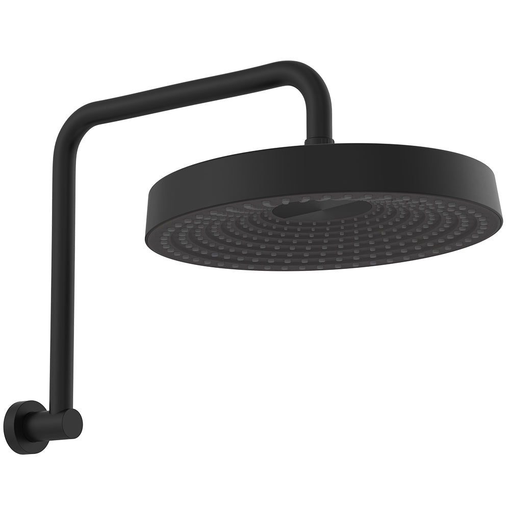 Fienza Kuro Gooseneck Shower Arm Set Round Head Matte Black