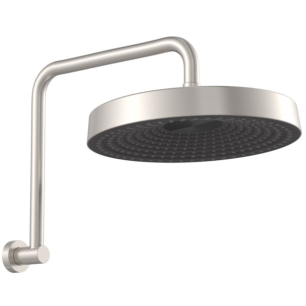Fienza Kuro Gooseneck Shower Arm Set Round Head Brushed Nickel