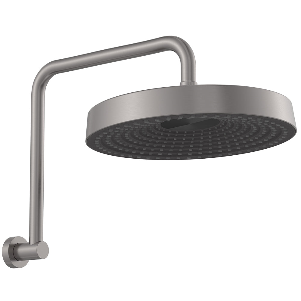 Fienza Kuro Gooseneck Shower Arm Set Round Head Gun Metal