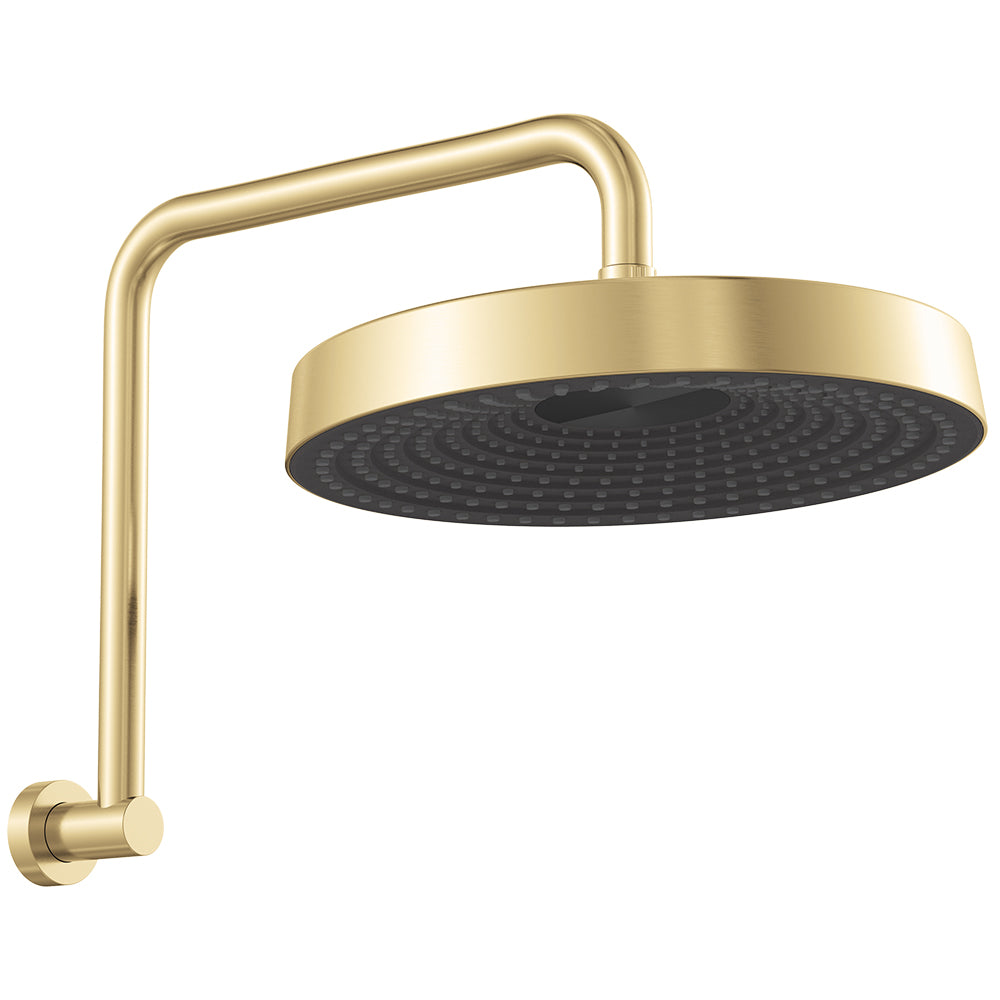 Fienza Kuro Gooseneck Shower Arm Set Round Head Urban Brass