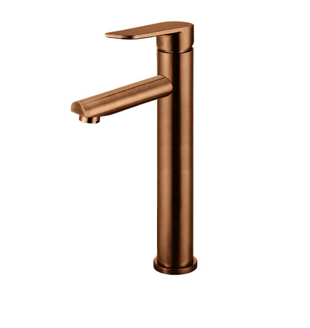 Meir Round Paddle Tall Basin Mixer Lustre Bronze