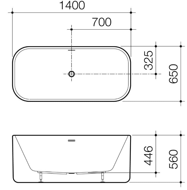 Caroma Luna 1400mm Free Standing Bath