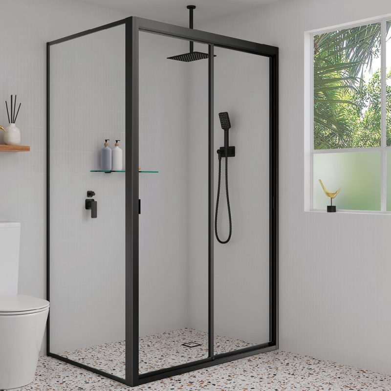 Fienza Tono Hand Shower Rectangular Plate Matte Black