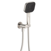 Fienza Kuro Hand Shower Round Plate Soft Square Head Brushed Nickel