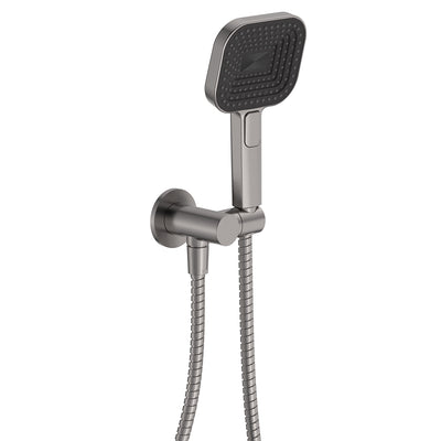 Fienza Kuro Hand Shower Round Plate Soft Square Head Gun Metal