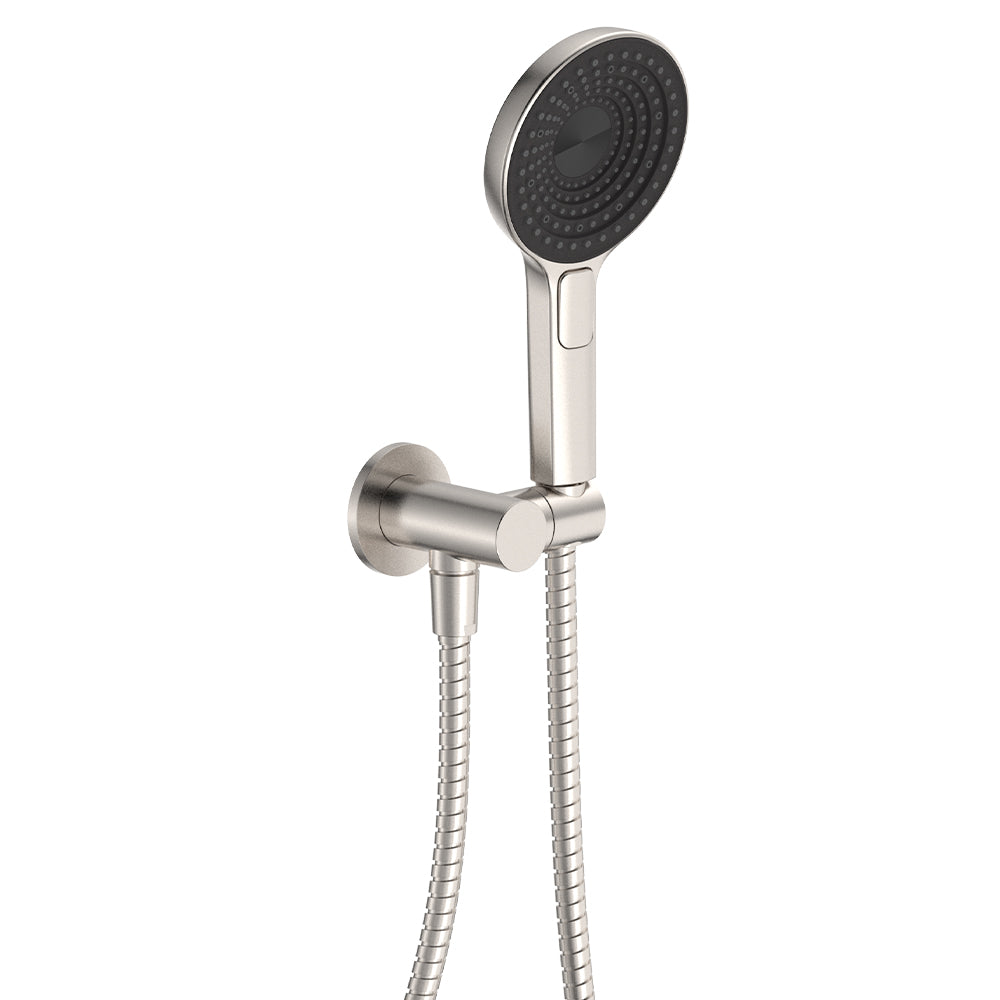 Fienza Kuro Hand Shower Round Plate Round Head Brushed Nickel