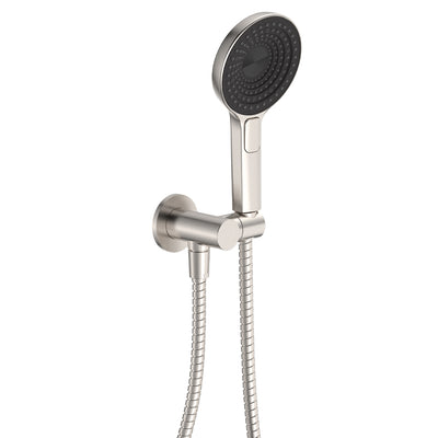 Fienza Kuro Hand Shower Round Plate Round Head Brushed Nickel