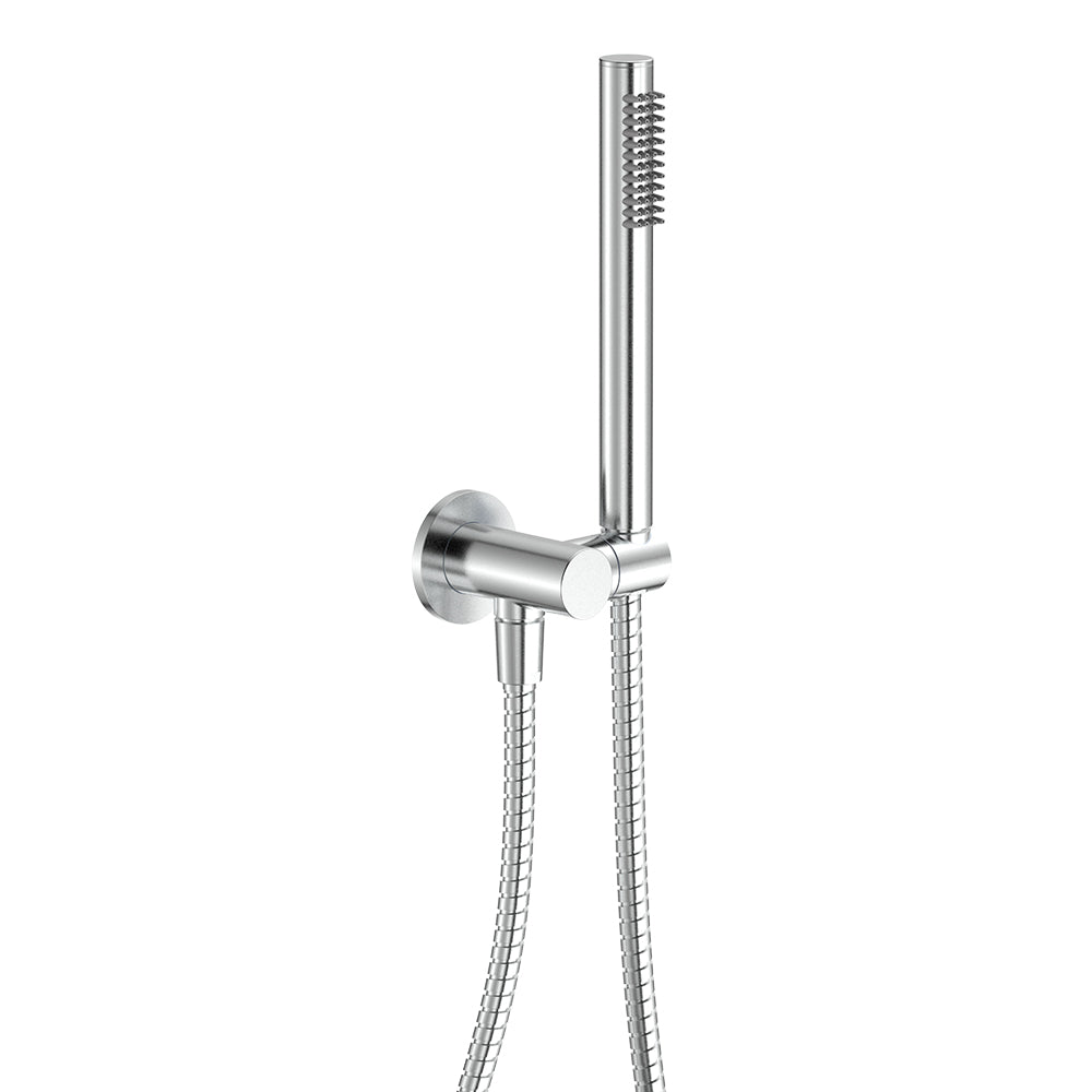 Kaya Outdoor Living Hand Shower Set Round Plate Brushed Stainless Steel