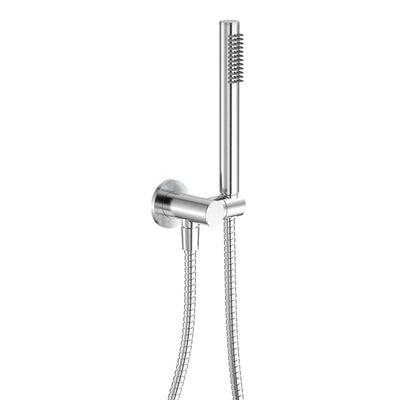 Fienza Kaya Outdoor Living Hand Shower Set Round Plate Brushed Stainless Steel
