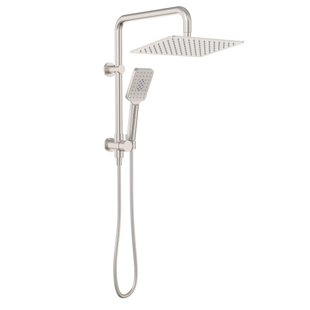 Fienza Tono Twin Half Rail Shower Brushed Nickel