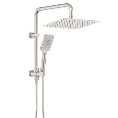 Fienza Tono Twin Half Rail Shower Brushed Nickel