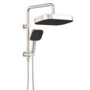 Fienza Kuro Twin Half Rail Shower Soft Square Head Brushed Nickel