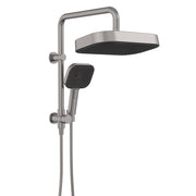 Fienza Kuro Twin Half Rail Shower Soft Square Head Gun Metal