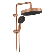 Fienza Kuro Twin Half Rail Shower Round Head Brushed Copper