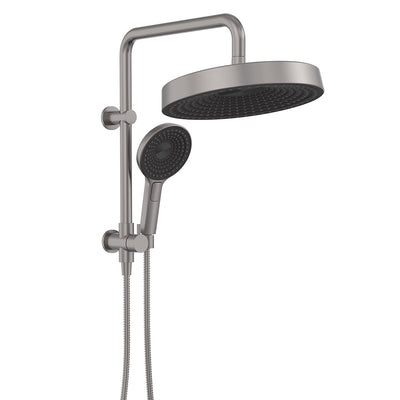 Fienza Kuro Twin Half Rail Shower Round Head Gun Metal