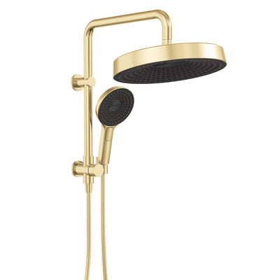 Fienza Kuro Twin Half Rail Shower Round Head Urban Brass