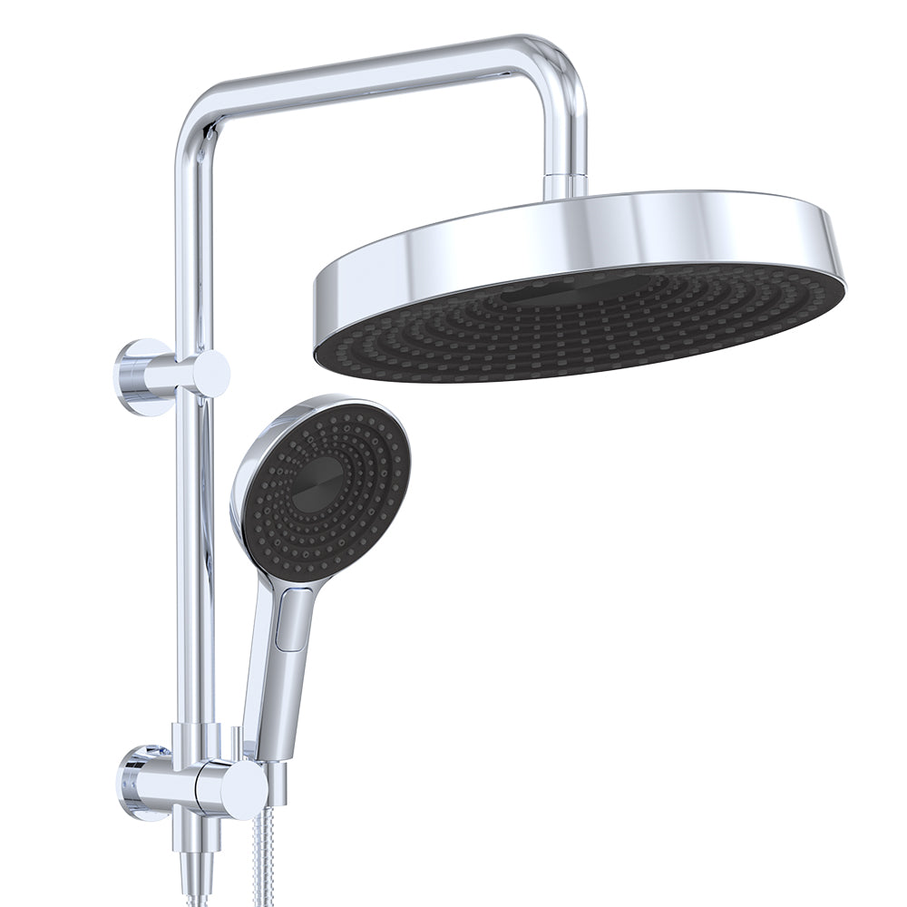 Fienza Kuro Twin Half Rail Shower Round Head Chrome