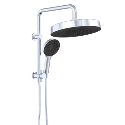 Fienza Kuro Twin Half Rail Shower Round Head Chrome