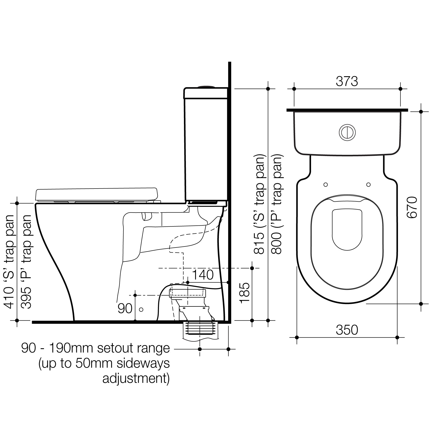 Caroma Luna Cleanflush Toilet Suite