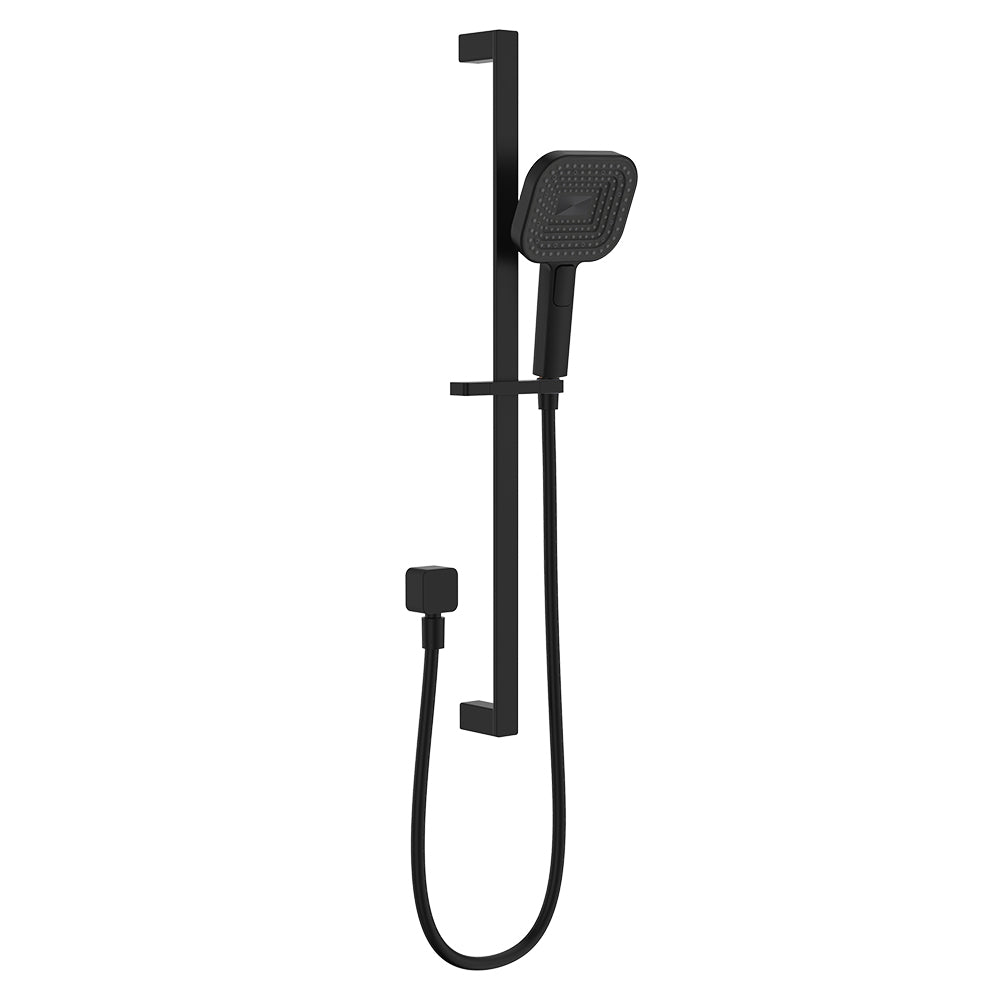 Fienza Kuro Rail Shower Soft Square Head Matte Black