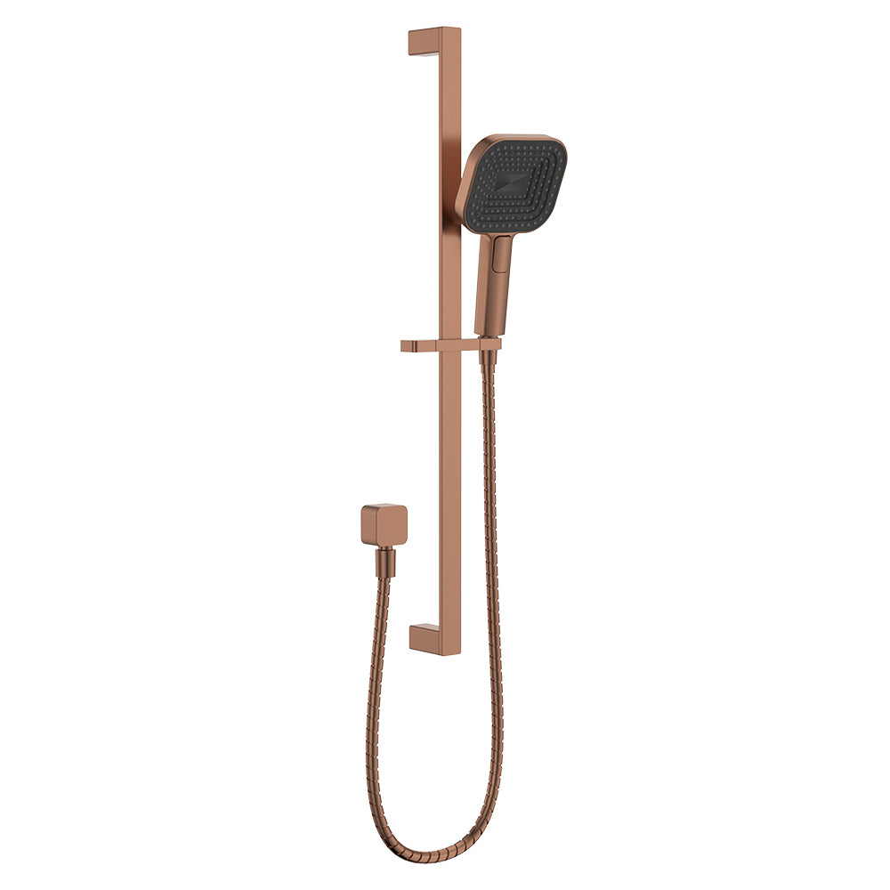 Fienza Kuro Rail Shower Soft Square Head Brushed Copper