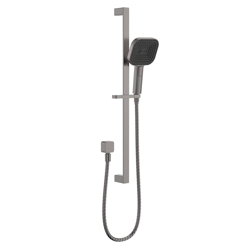 Fienza Kuro Rail Shower Soft Square Head Gun Metal