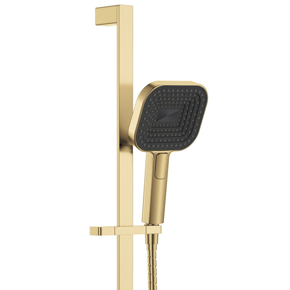 Fienza Kuro Rail Shower Soft Square Head Urban Brass