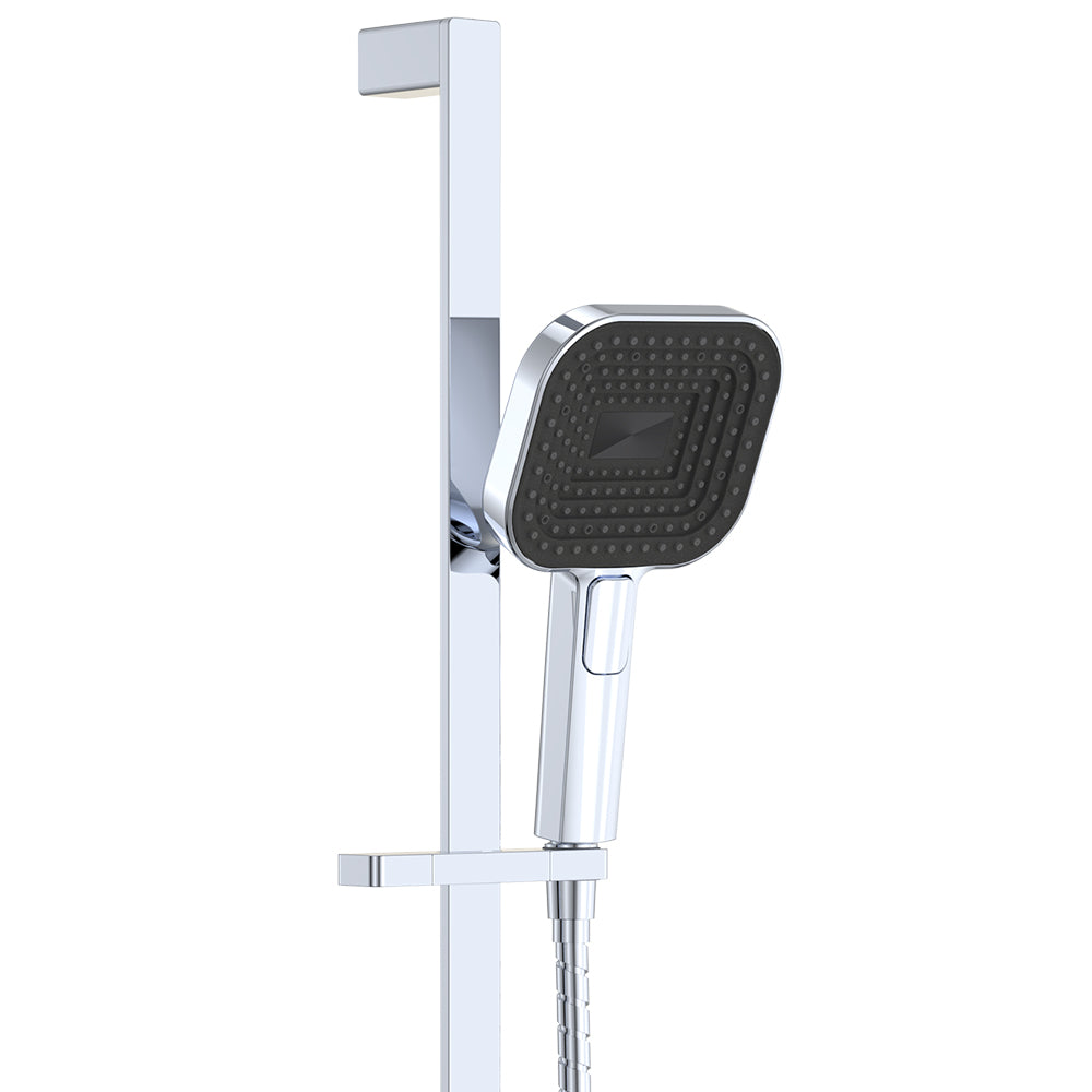 Fienza Kuro Rail Shower Soft Square Head Chrome