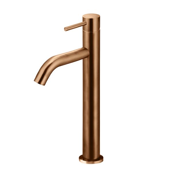 Meir Piccola Tall Basin Mixer Tap with 130mm Spout Lustre Bronze