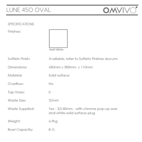 Omvivo Lune 450 Oval