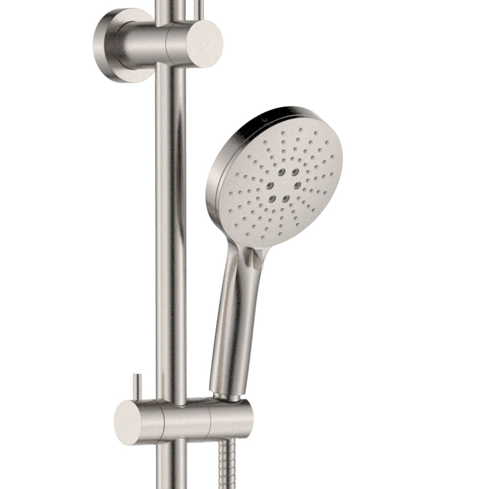 Fienza Empire Slim Curved Twin Shower Brushed Nickel
