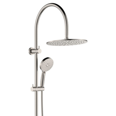 Fienza Empire Slim Curved Twin Shower Brushed Nickel