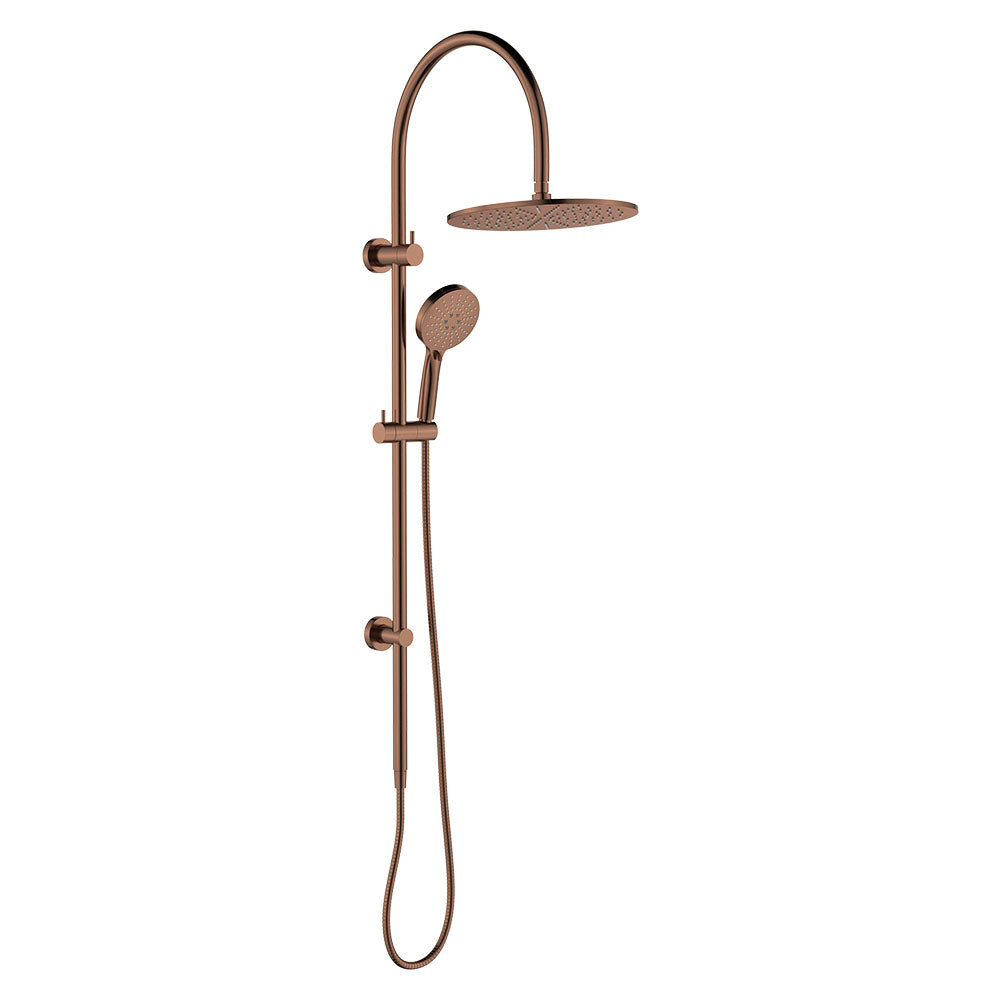 Fienza Empire Slim Curved Twin Shower Brushed Copper