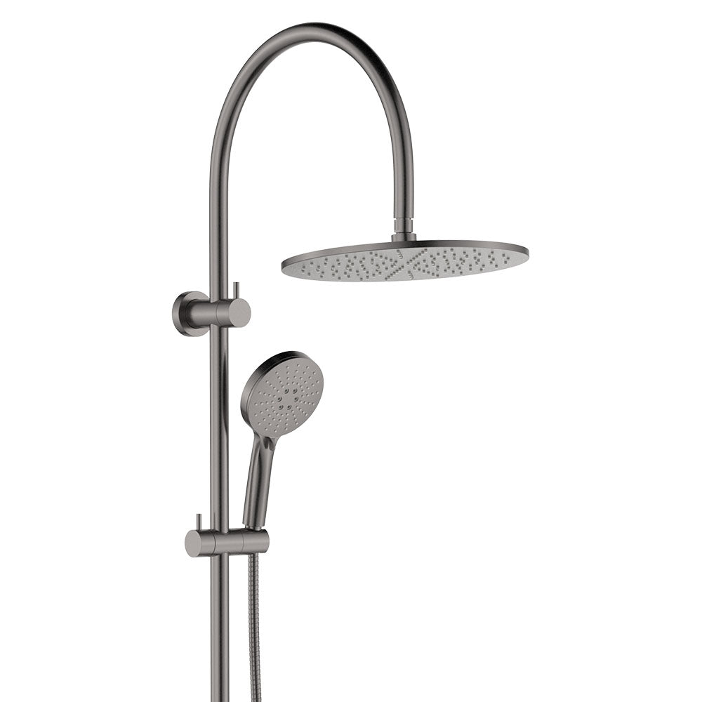 Fienza Empire Slim Curved Twin Shower Gun Metal