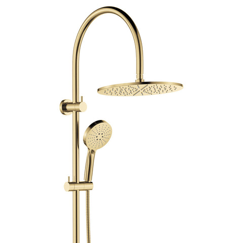 Fienza Empire Slim Curved Twin Shower Urban Brass