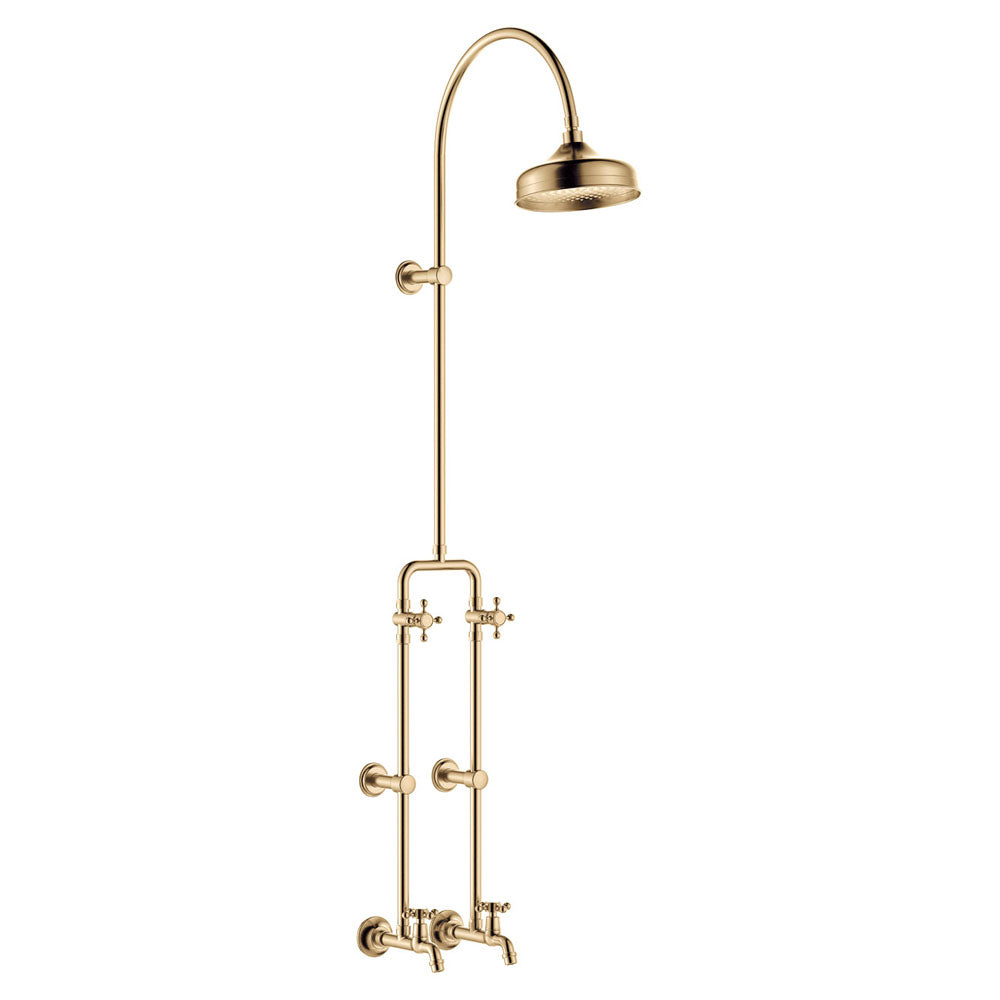Fienza Lillian Exposed Rail Shower & Bath Set Urban Brass