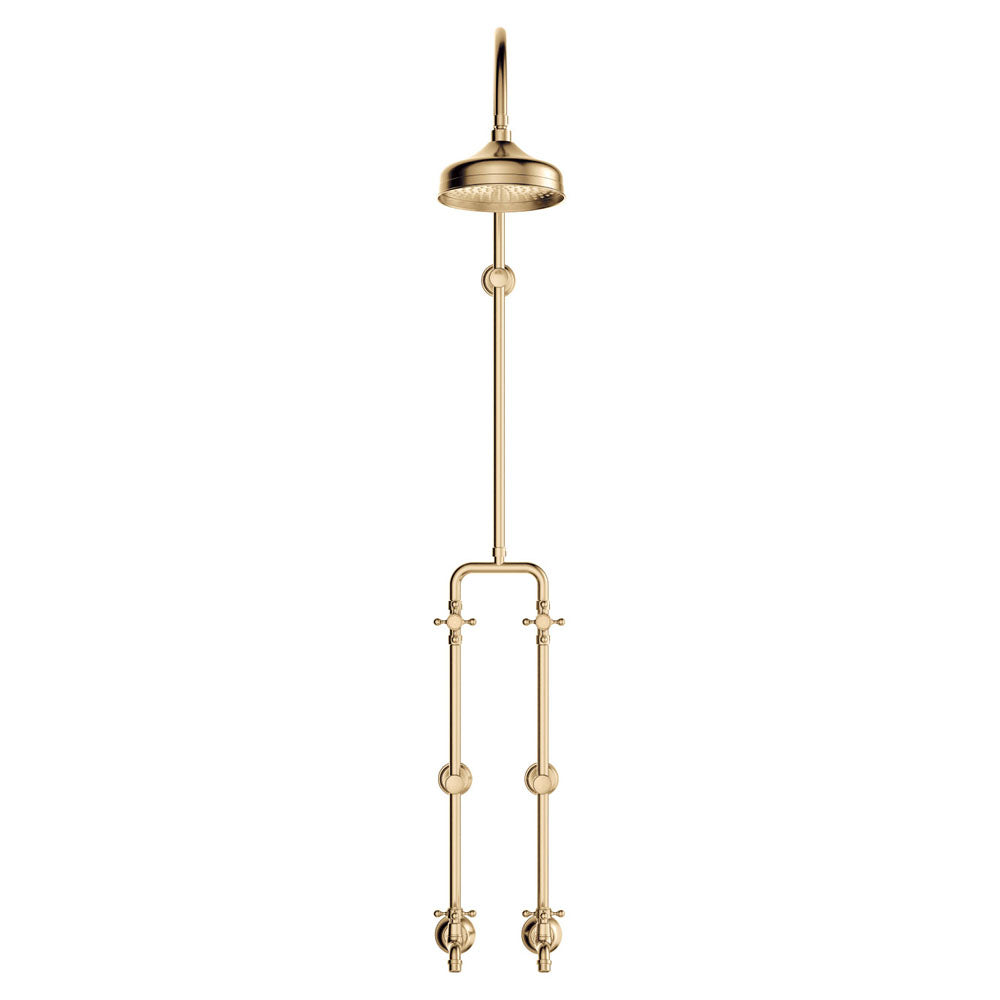 Fienza Lillian Exposed Rail Shower & Bath Set Urban Brass