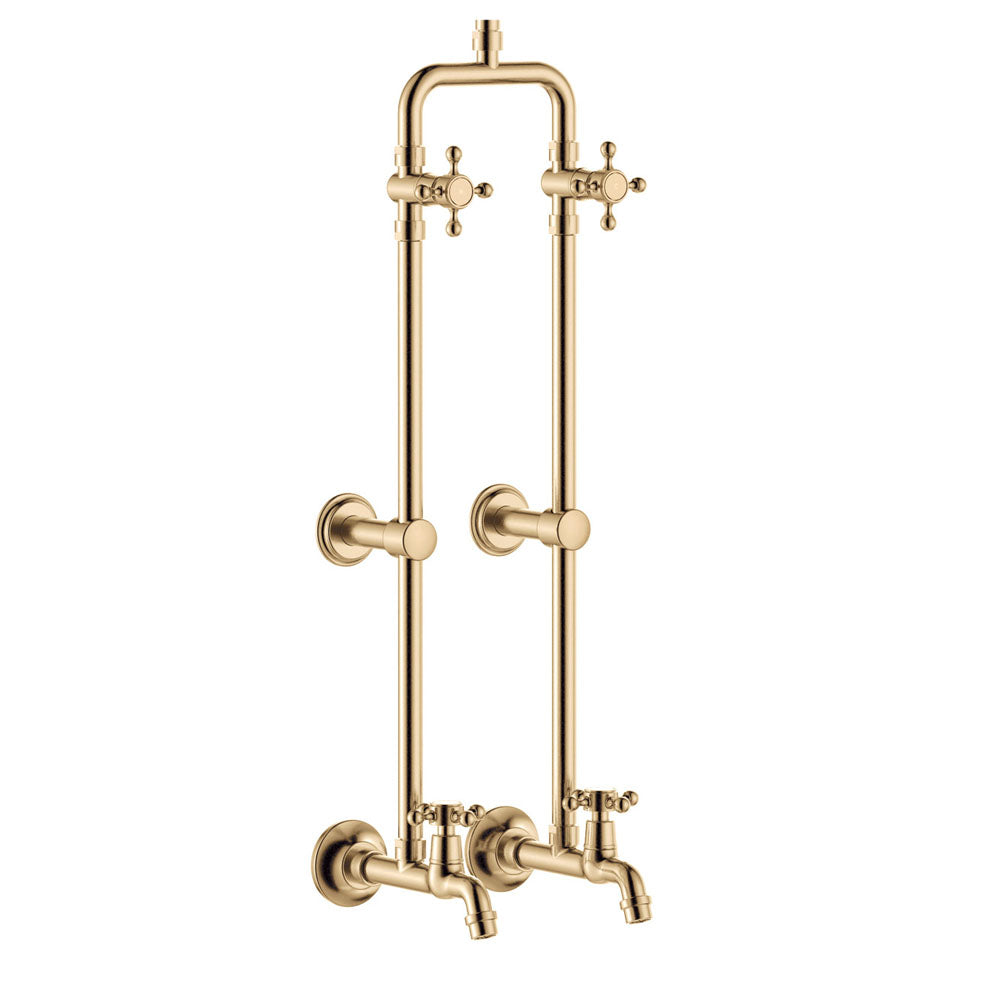 Fienza Lillian Exposed Rail Shower & Bath Set Urban Brass