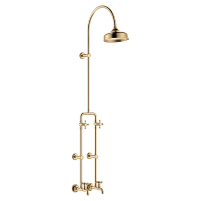 Fienza Lillian Exposed Rail Shower & Bath Set Urban Brass