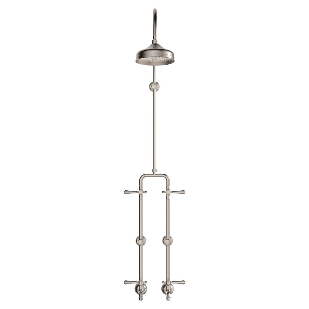 Fienza Lillian Lever Exposed Rail Shower & Bath Set Brushed Nickel