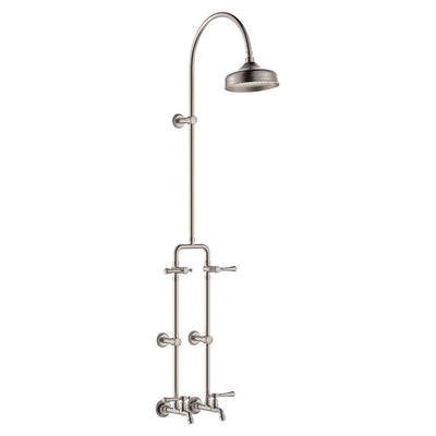 Fienza Lillian Lever Exposed Rail Shower & Bath Set Brushed Nickel